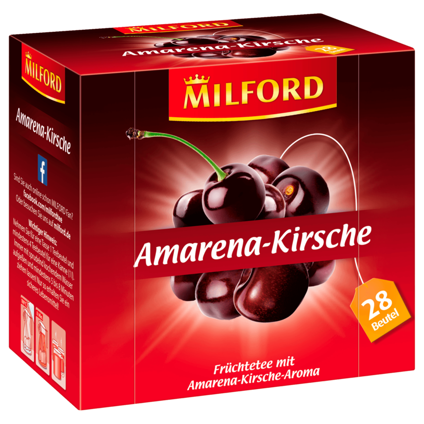Milford Amarena-Kirsche Früchtee 63g, 28 Beutel
